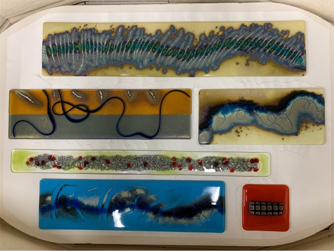Fused Glass Pieces Entering The Kiln