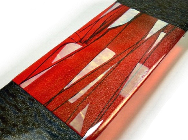 Wall Panel Abstract Fused Glass Art - Silver Pitons
